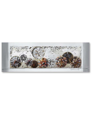 Tableau 50x150 avec relief – fleurs abstraites en volume