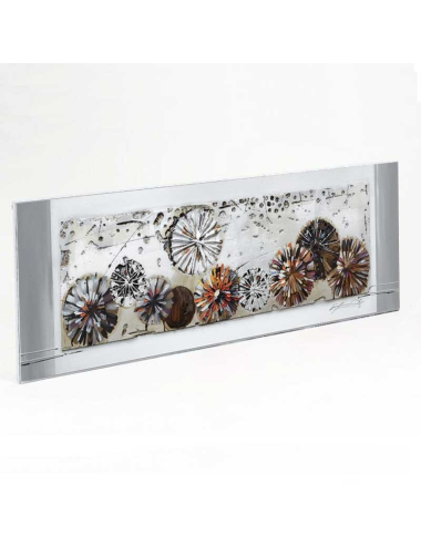 Tableau 50x150 avec relief – fleurs abstraites en volume