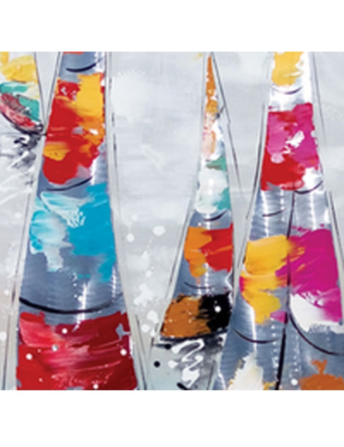 Tableau voiliers métal – toile peinte 40x120 verticale