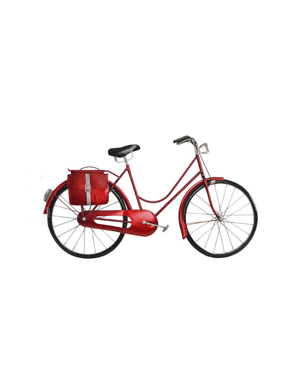 Sculpture murale vélo rouge rétro en métal
