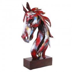 "Tête de cheval ", sculpture design métal pigment