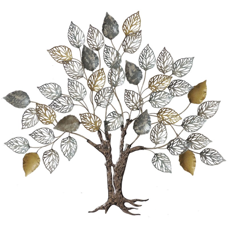 arbre de vie feuilles ajourées, déco murale métal