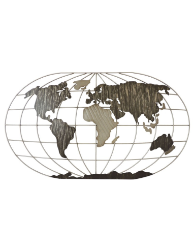 Carte du monde murale XXL en métal – déco design grand format