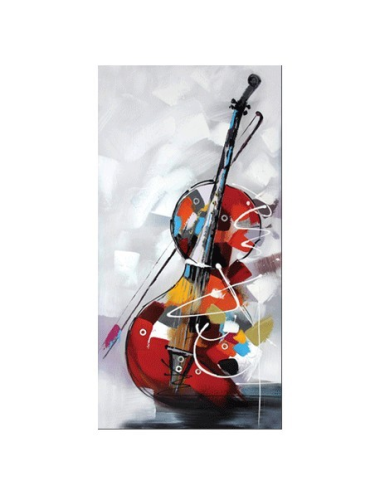 Tableau violoncelle abstrait 60x120 – toile déco musicale