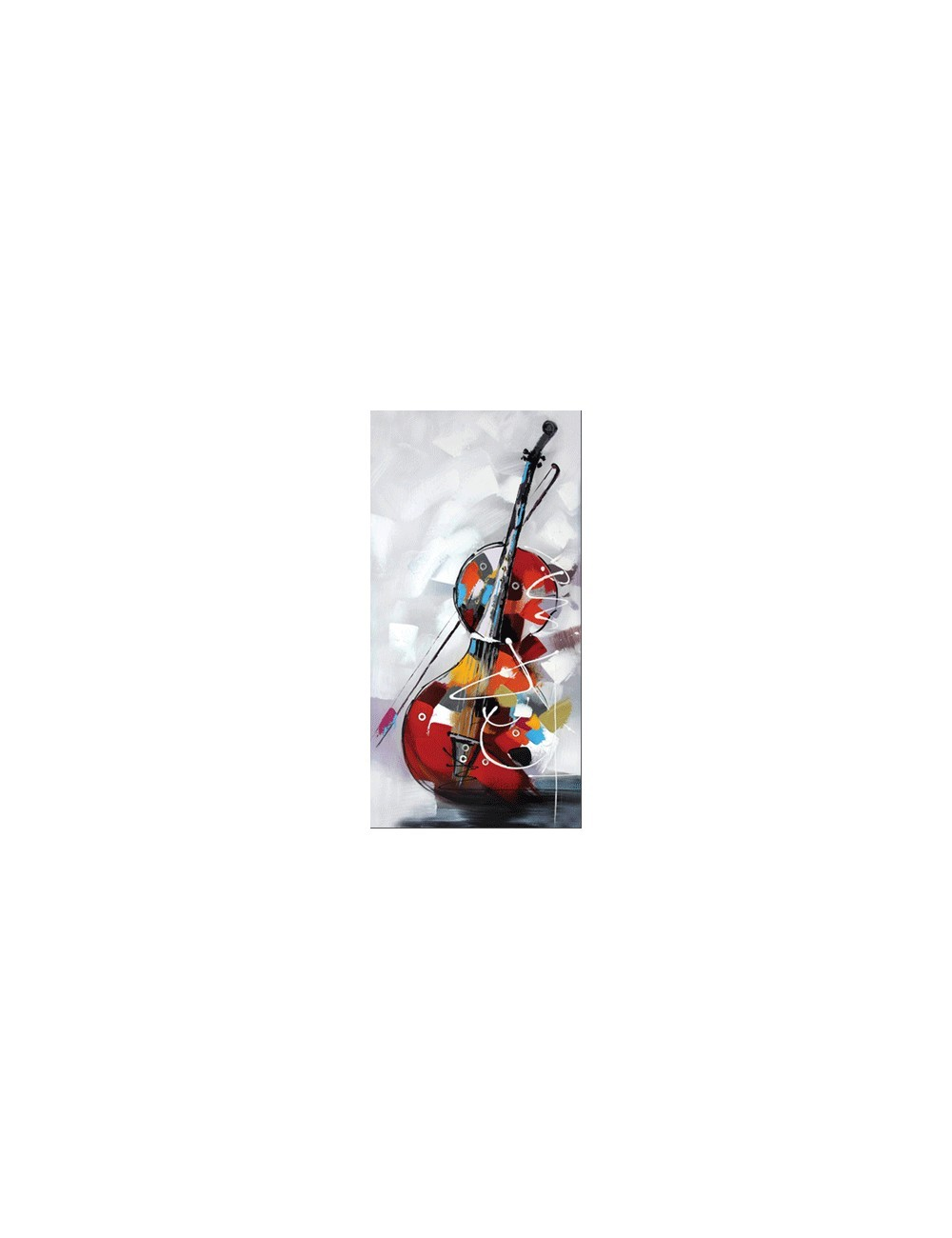 Tableau violoncelle abstrait 60x120 – toile déco musicale
