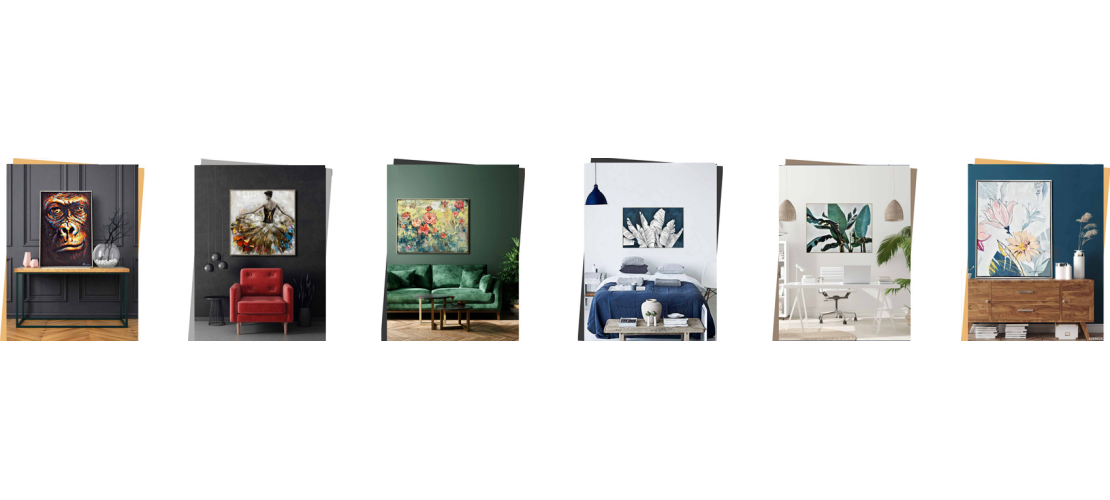 Tableaux contemporains figuratifs et florales peints à la main