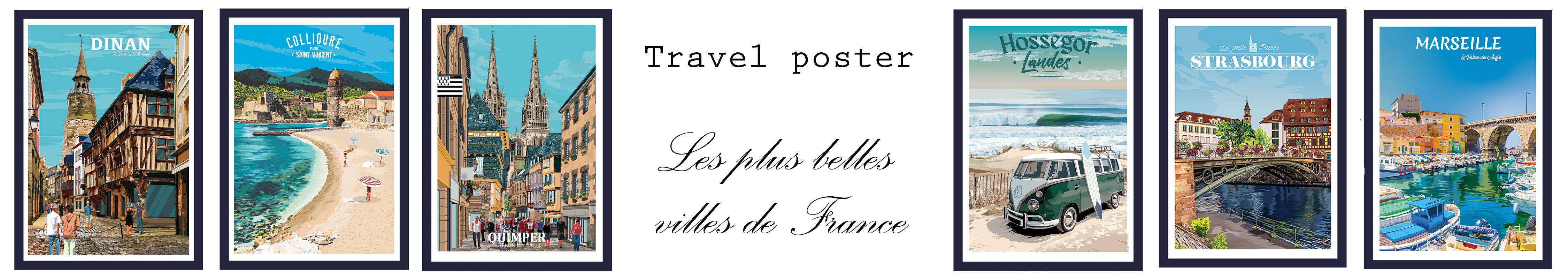 Travel posters, affiche régionales vintage